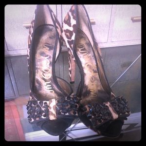 Sam Edelman leopard print heels  size 6.5